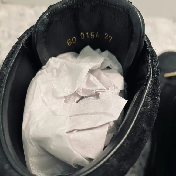 Louis Vuitton Millenium Wedge Sneakers Leather Embossed Suede Black Size 37 - Picture 14 of 15